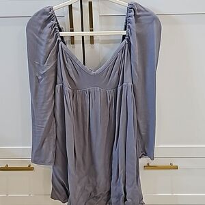 Aritzia Grey Babydoll Mini Dress Small